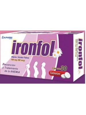 Ironfol 100 mg / 35 mg. 30 tablets